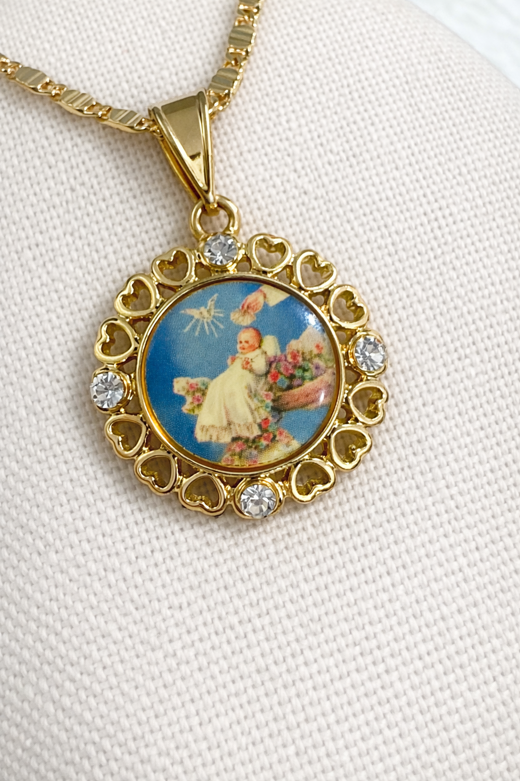 Guardian Angel Gold Plated Pendant – Faith & Protection Medal (Pendant Only)